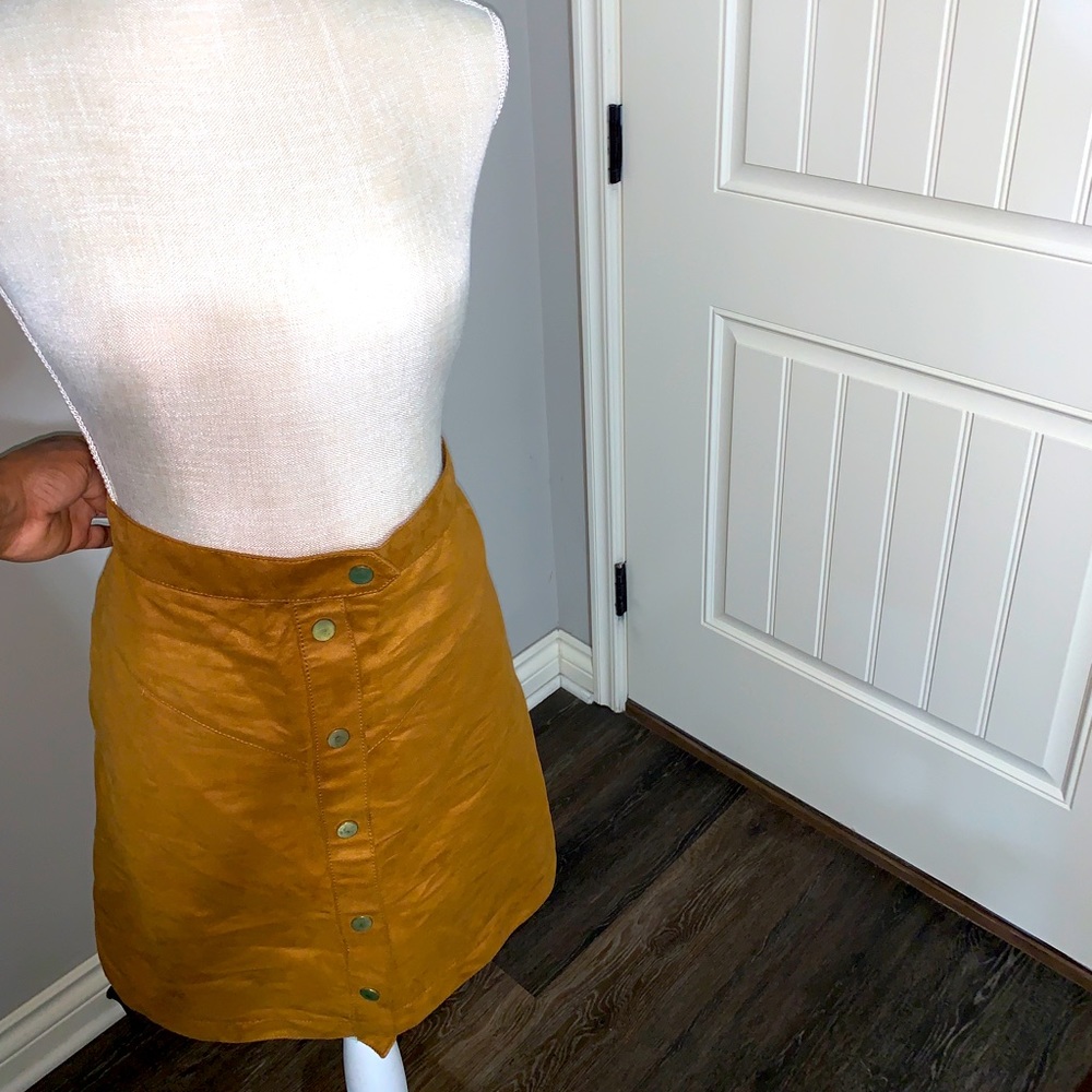 Suede mini skirt
